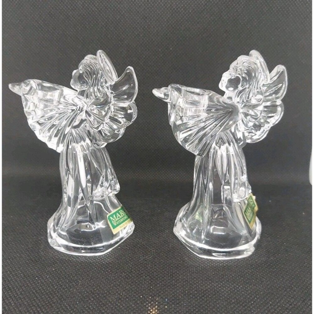 Marquis Waterford Crystal Angel Taper Candle Holders 4" (Pair)
